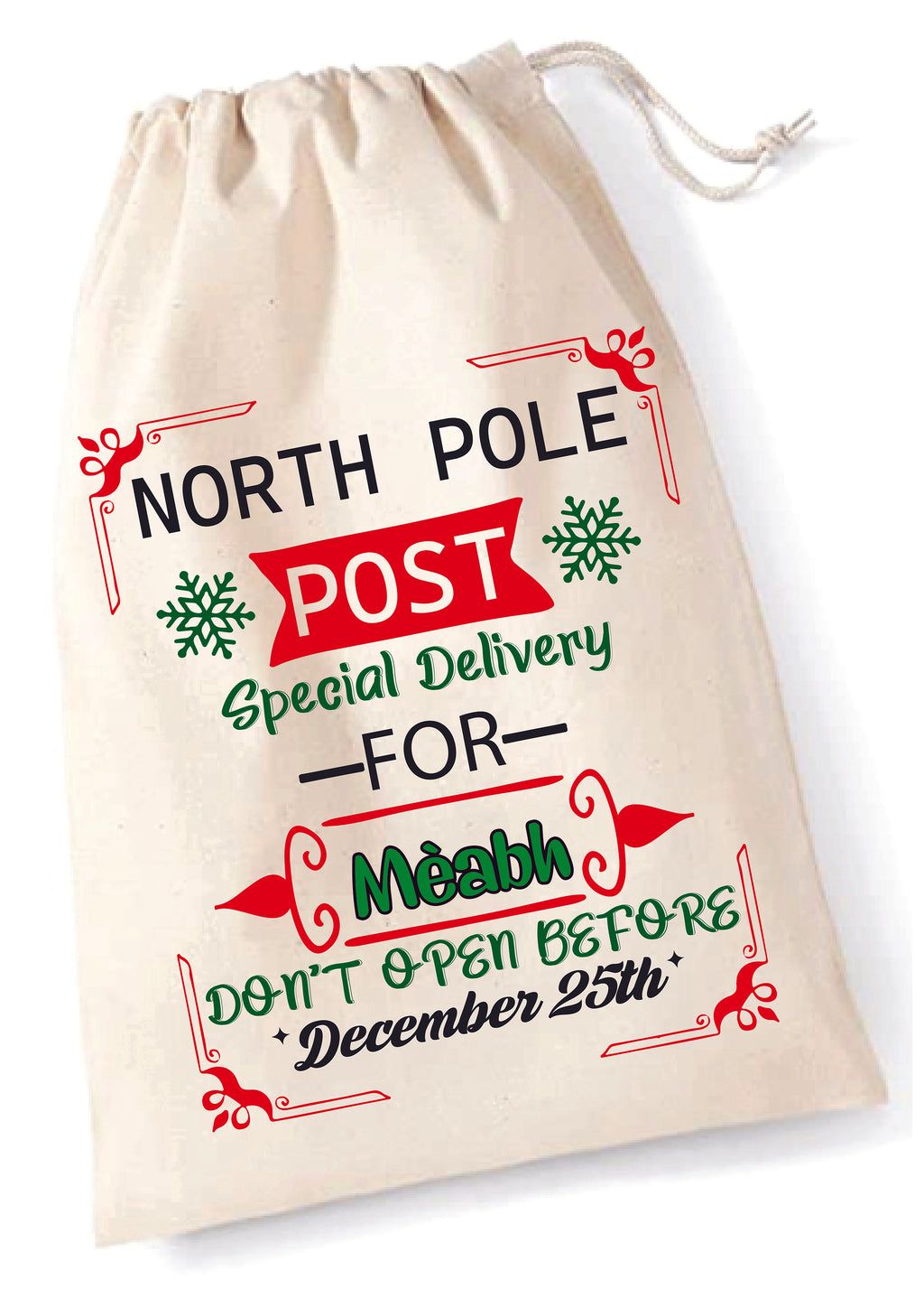 Personalised Christmas Eve Goodie Bags