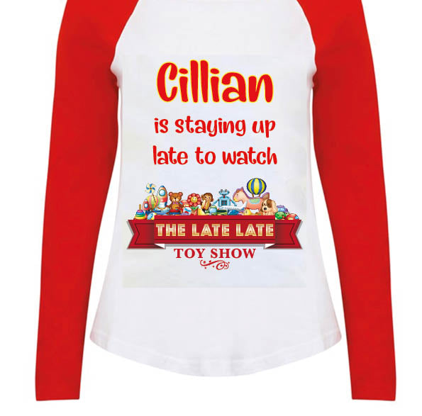 Late Late Toy Pyjamas Top Personalised
