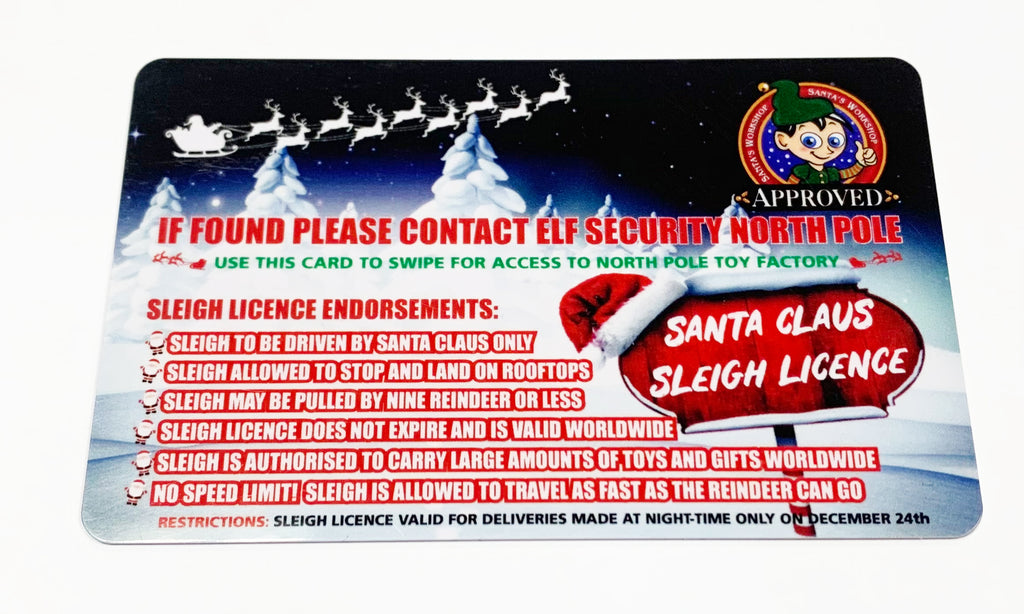 Santa's Lost Driving/Sleigh Licence & Letter