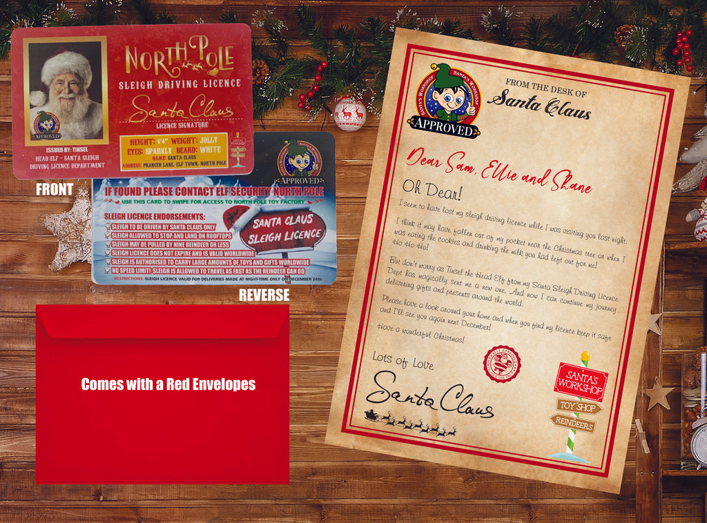 Santa's Lost Driving/Sleigh Licence & Letter
