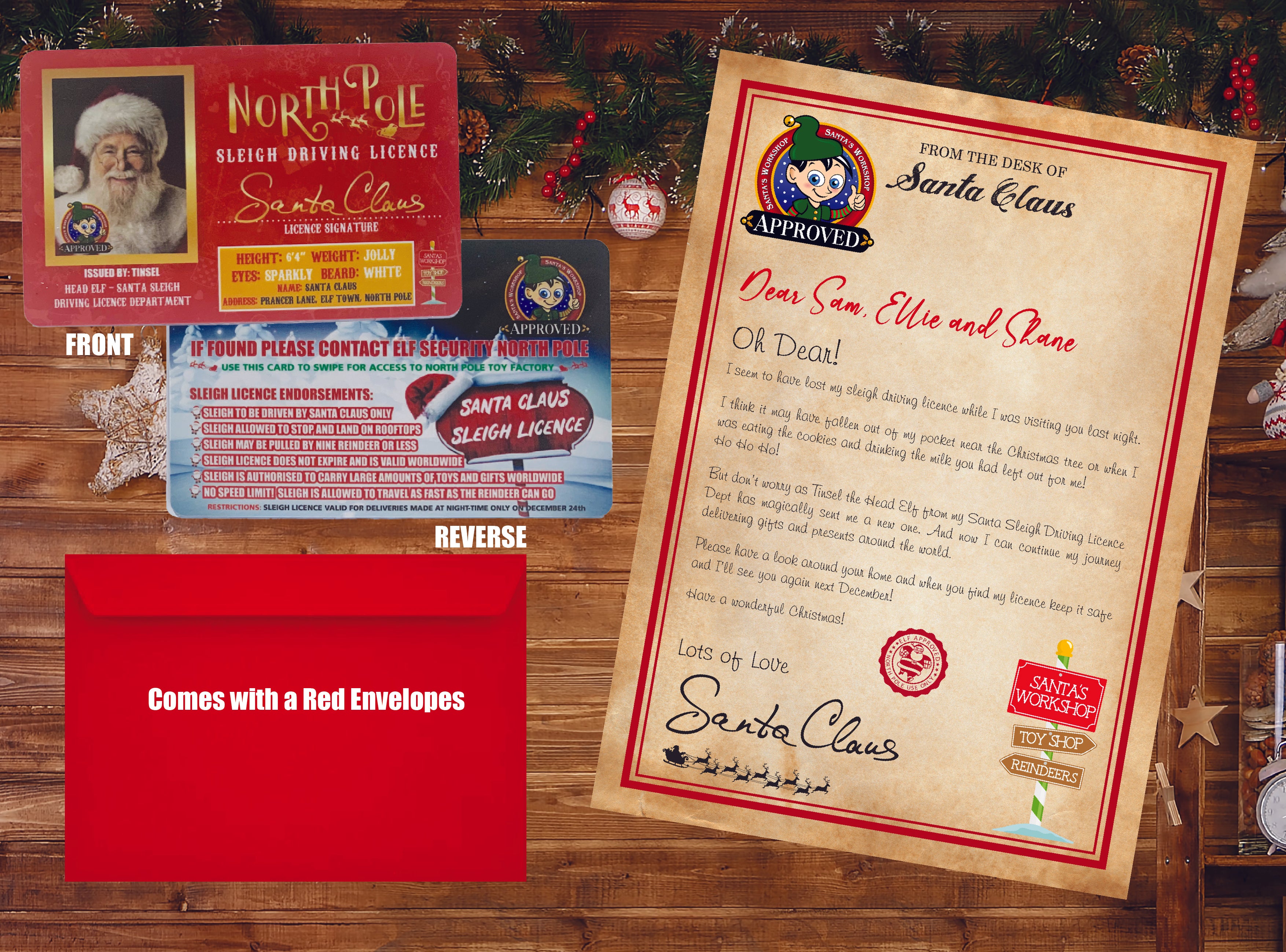 Santa's Lost Driving/Sleigh Licence & Letter