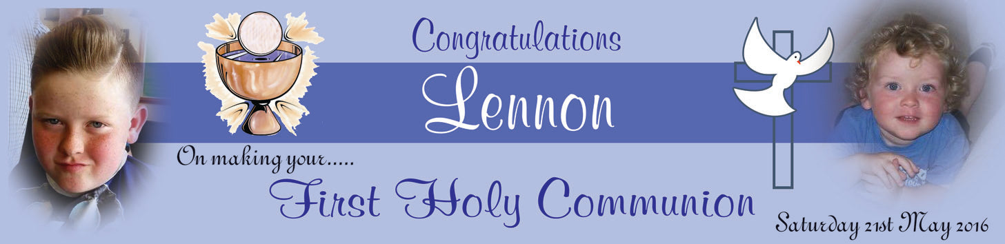 Personalised Communion/Party Banners (5ft x 1.5ft)