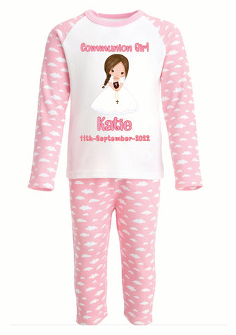 Personalised Communion Pyjamas - Pink Cloud